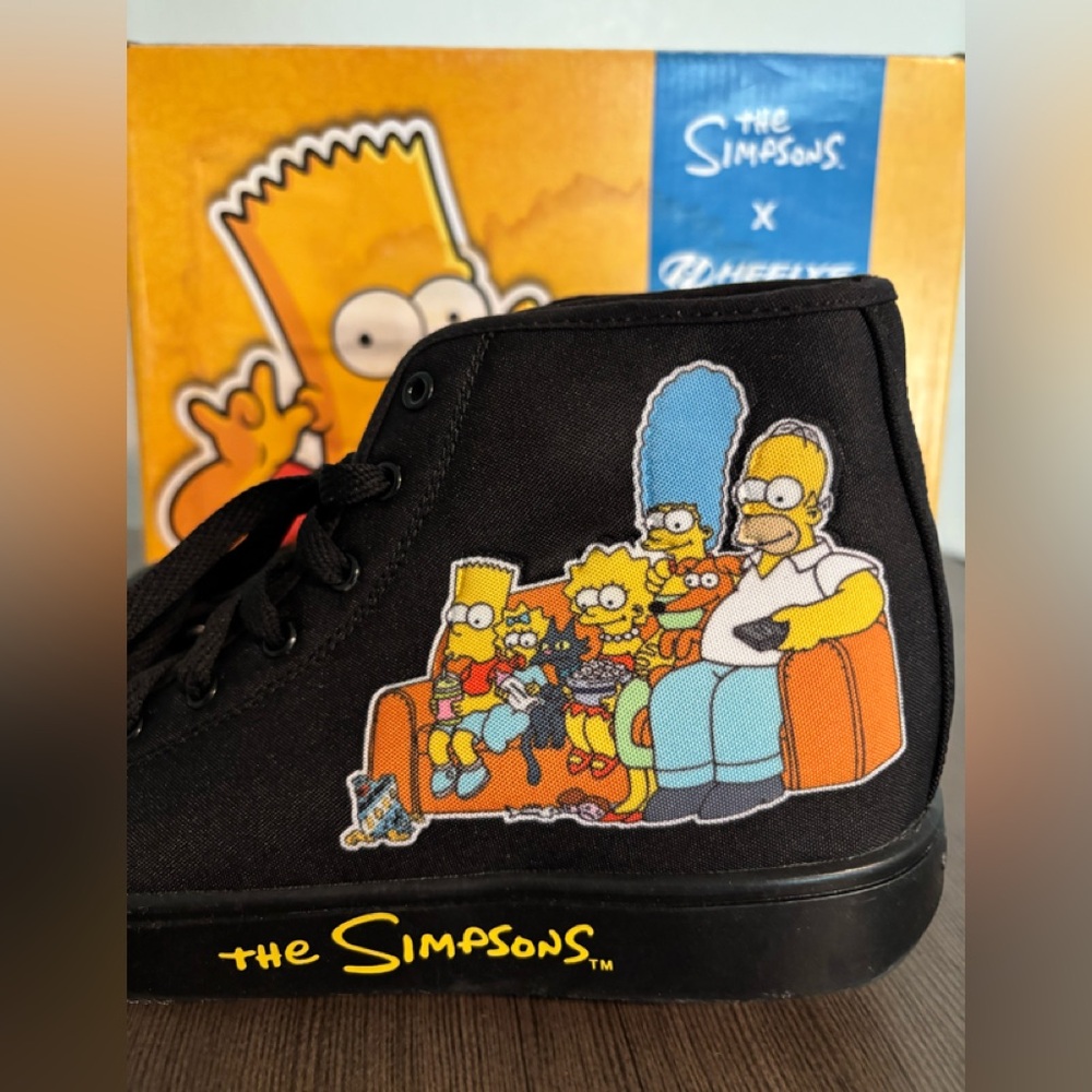 The Simpsons x Heelys 10 Men’s HUSTLE Black Rolling Sneakers New! - Picture 2 of 7